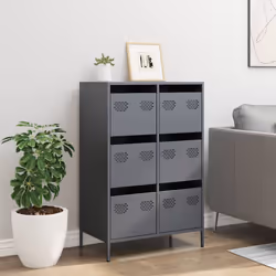 vidaXL Highboard Anthracite 68x39x101.5 cm Steel book cabinet