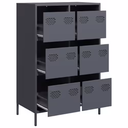vidaXL Highboard Anthracite 68x39x101.5 cm Steel book cabinet