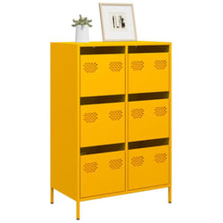 vidaXL Highboard Mustard Yellow 68x39x101.5 cm Steel book cabinet
