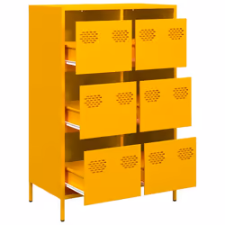 vidaXL Highboard Mustard Yellow 68x39x101.5 cm Steel book cabinet