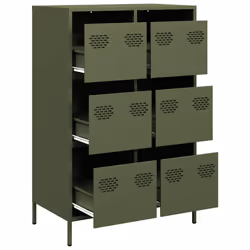 vidaXL Highboard Olive Green 68x39x101.5 cm Steel book cabinet - Additional view 3