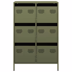 vidaXL Highboard Olive Green 68x39x101.5 cm Steel book cabinet - Additional view 4