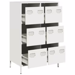 vidaXL Highboard White 68x39x101.5 cm Steel book cabinet modern book cabinet - Additional view 3