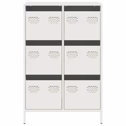 vidaXL Highboard White 68x39x101.5 cm Steel book cabinet modern book cabinet - Additional view 4