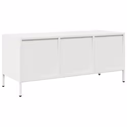 vidaXL TV Cabinet TV Stand Media Hifi Cabinet TV Unit Cold-rolled Steel - white, 101.5 x 39 x 43.5 cm - Additional view 6