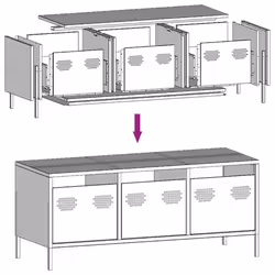 vidaXL TV Cabinet TV Stand Media Hifi Cabinet TV Unit Cold-rolled Steel - white, 101.5 x 39 x 43.5 cm - Additional view 8