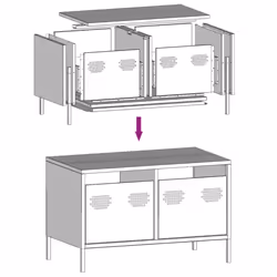 vidaXL TV Cabinet TV Stand Media Hifi Cabinet TV Unit Cold-rolled Steel - pink, 68 x 39 x 43.5 cm - Additional view 8
