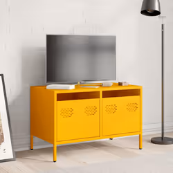 vidaXL TV Cabinet TV Stand Media Hifi Cabinet TV Unit Cold-rolled Steel - mustard yellow, 68 x 39 x 43.5 cm - Additional view 2
