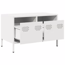 vidaXL TV Cabinet TV Stand Media Hifi Cabinet TV Unit Cold-rolled Steel - white, 68 x 39 x 43.5 cm - Additional view 4
