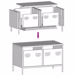 vidaXL TV Cabinet TV Stand Media Hifi Cabinet TV Unit Cold-rolled Steel - white, 68 x 39 x 43.5 cm - Additional view 8