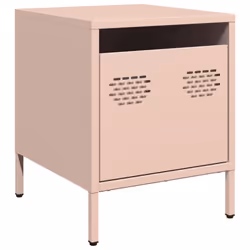 vidaXL Bedside Cabinets Nightstand Side Table Bed Table Bed CabinetÃÂ Steel - pink, 1 pcs