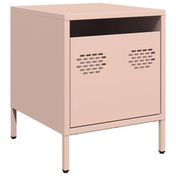 vidaXL Bedside Cabinets Nightstand Side Table Bed Table Bed CabinetÃÂ Steel - pink, 1 pcs