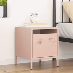 vidaXL Bedside Cabinets Nightstand Side Table Bed Table Bed CabinetÃÂ Steel - pink, 1 pcs
