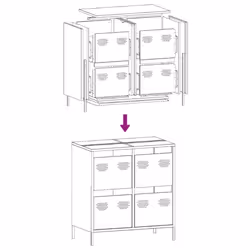 vidaXL Sideboard Cabinet Storage Cupboard Highboard Cold-rolled Steel - black, 68 x 39 x 73.5 cm - Additional view 10