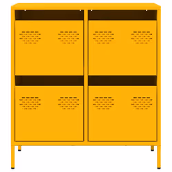 vidaXL Sideboard Cabinet Storage Cupboard Highboard Cold-rolled Steel - yellow, 68 x 39 x 73.5 cm - Additional view 4