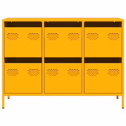 vidaXL Sideboard Cabinet Storage Cupboard Highboard Cold-rolled Steel - yellow, 101.5 x 39 x 73.5 cm - Additional view 4