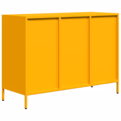 vidaXL Sideboard Cabinet Storage Cupboard Highboard Cold-rolled Steel - yellow, 101.5 x 39 x 73.5 cm - Additional view 6