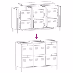 vidaXL Sideboard Cabinet Storage Cupboard Highboard Cold-rolled Steel - white, 101.5 x 39 x 73.5 cm - Additional view 10