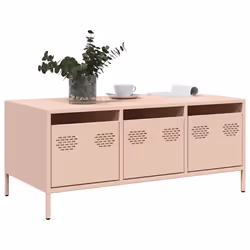 vidaXL Coffee Table Black 101.5x50x43.5 cm Cold-rolled Steel side table - pink - Additional view 2