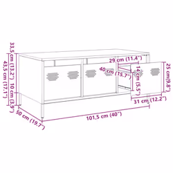 vidaXL Coffee Table Black 101.5x50x43.5 cm Cold-rolled Steel side table - pink - Additional view 3