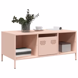 vidaXL Coffee Table Pink 101.5x50x43.5 cm Cold-rolled Steel side table - pink - Additional view 2