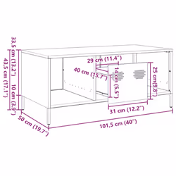 vidaXL Coffee Table Pink 101.5x50x43.5 cm Cold-rolled Steel side table - pink - Additional view 3