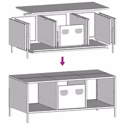 vidaXL Coffee Table Pink 101.5x50x43.5 cm Cold-rolled Steel side table - anthracite - Additional view 7