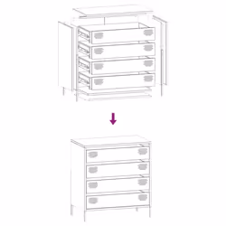 vidaXL Sideboard Side Cabinet Storage Cupboard Highboard Cold-rolled Steel - pink - Additional view 10
