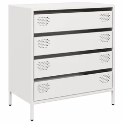 vidaXL Sideboard Side Cabinet Storage Cupboard Highboard Cold-rolled Steel - white