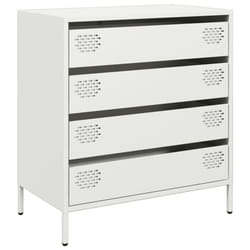 vidaXL Sideboard Side Cabinet Storage Cupboard Highboard Cold-rolled Steel - white