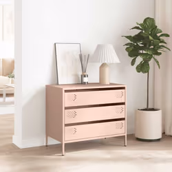 vidaXL Sideboard Cabinet Storage Cupboard Highboard Cold-rolled Steel - pink - Additional view 2
