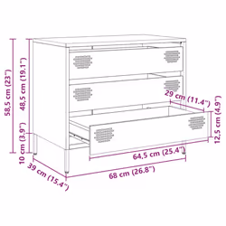 vidaXL Sideboard Cabinet Storage Cupboard Highboard Cold-rolled Steel - pink - Additional view 3
