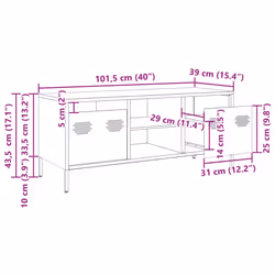 vidaXL TV Cabinet TV Stand Media Hifi Cabinet TV Unit Cold-rolled Steel - anthracite - Additional view 3