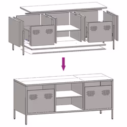 vidaXL TV Cabinet TV Stand Media Hifi Cabinet TV Unit Cold-rolled Steel - anthracite - Additional view 8