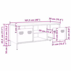 vidaXL TV Cabinet TV Stand Media Hifi Cabinet TV Unit Cold-rolled Steel - mustard yellow - Additional view 3