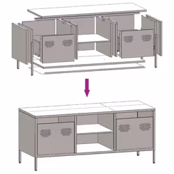 vidaXL TV Cabinet TV Stand Media Hifi Cabinet TV Unit Cold-rolled Steel - mustard yellow - Additional view 8