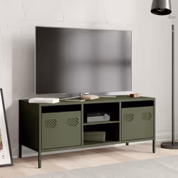 vidaXL TV Cabinet TV Stand Entertainment Centre Olive Green Cold-rolled Steel