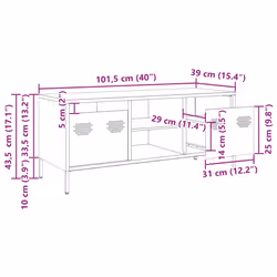 vidaXL TV Cabinet TV Stand Media Hifi Cabinet TV Unit Cold-rolled Steel - white - Additional view 3