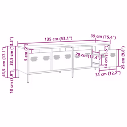 vidaXL TV Cabinet TV Stand Media Hifi Cabinet TV Unit Cold-rolled Steel - pink - Additional view 3
