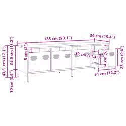 vidaXL TV Cabinet TV Stand Media Hifi Cabinet TV Unit Cold-rolled Steel - anthracite - Additional view 3