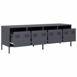 vidaXL TV Cabinet TV Stand Media Hifi Cabinet TV Unit Cold-rolled Steel - anthracite - Additional view 4