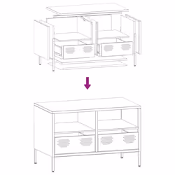 vidaXL TV Cabinet TV Stand TV Unit Entertainment Centre Cold-rolled Steel - pink, 68 x 39 x 43.5 cm - Additional view 9