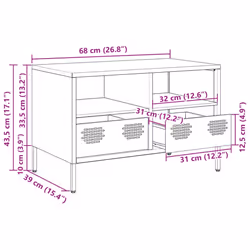 vidaXL TV Cabinet TV Stand TV Unit Entertainment Centre Cold-rolled Steel - anthracite, 68 x 39 x 43.5 cm - Additional view 3