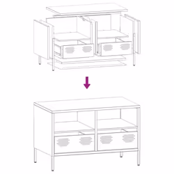 vidaXL TV Cabinet TV Stand TV Unit Entertainment Centre Cold-rolled Steel - anthracite, 68 x 39 x 43.5 cm - Additional view 9