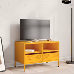 vidaXL TV Cabinet TV Stand TV Unit Entertainment Centre Cold-rolled Steel - mustard yellow, 68 x 39 x 43.5 cm - Additional view 2