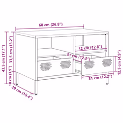 vidaXL TV Cabinet TV Stand TV Unit Entertainment Centre Cold-rolled Steel - mustard yellow, 68 x 39 x 43.5 cm - Additional view 3
