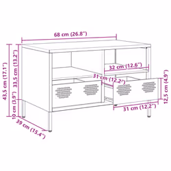 vidaXL TV Cabinet TV Stand TV Unit Entertainment Centre Cold-rolled Steel - olive green, 68 x 39 x 43.5 cm - Additional view 3