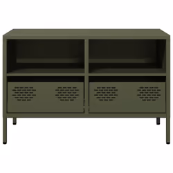 vidaXL TV Cabinet TV Stand TV Unit Entertainment Centre Cold-rolled Steel - olive green, 68 x 39 x 43.5 cm - Additional view 4
