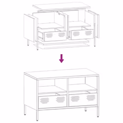 vidaXL TV Cabinet TV Stand TV Unit Entertainment Centre Cold-rolled Steel - olive green, 68 x 39 x 43.5 cm - Additional view 9