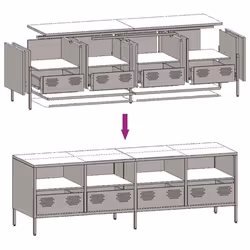 vidaXL TV Cabinet TV Stand TV Unit Entertainment Centre Cold-rolled Steel - anthracite, 135 x 39 x 43.5 cm - Additional view 9